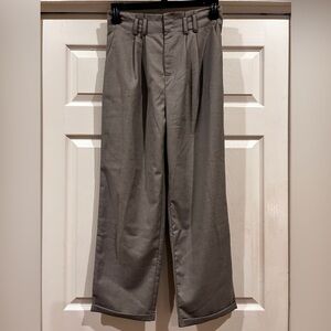 Very J Gray Dress Pants Wide-Leg Pleated